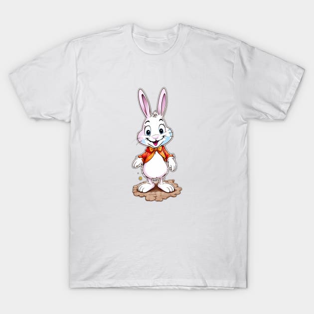 White bunny rabbit cute T-Shirt by LATAVIdesign